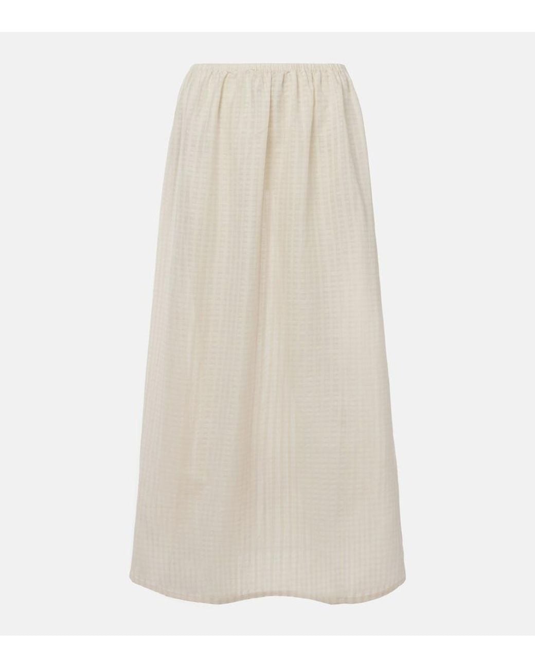 Asceno White Rafaela Cotton And Linen Maxi Skirt