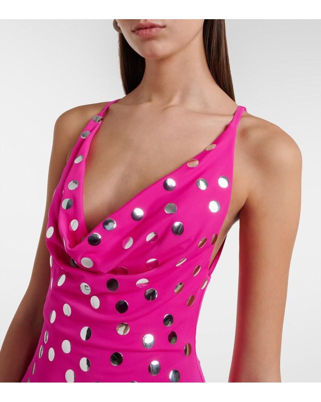 David Koma Pink Polka-Dot Gown