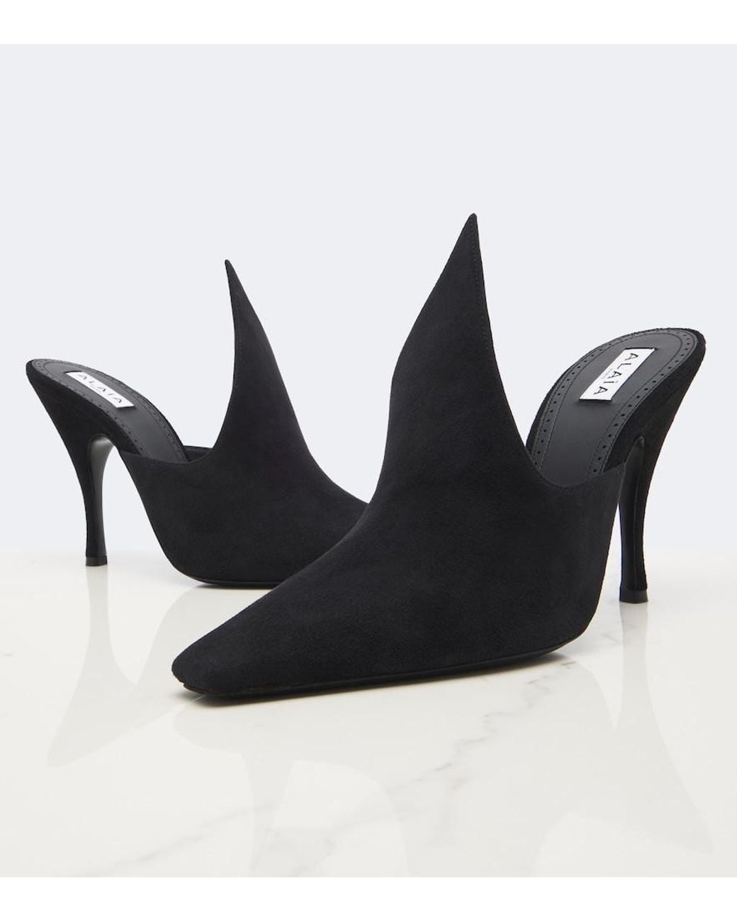 Alaïa Black Suede Mules
