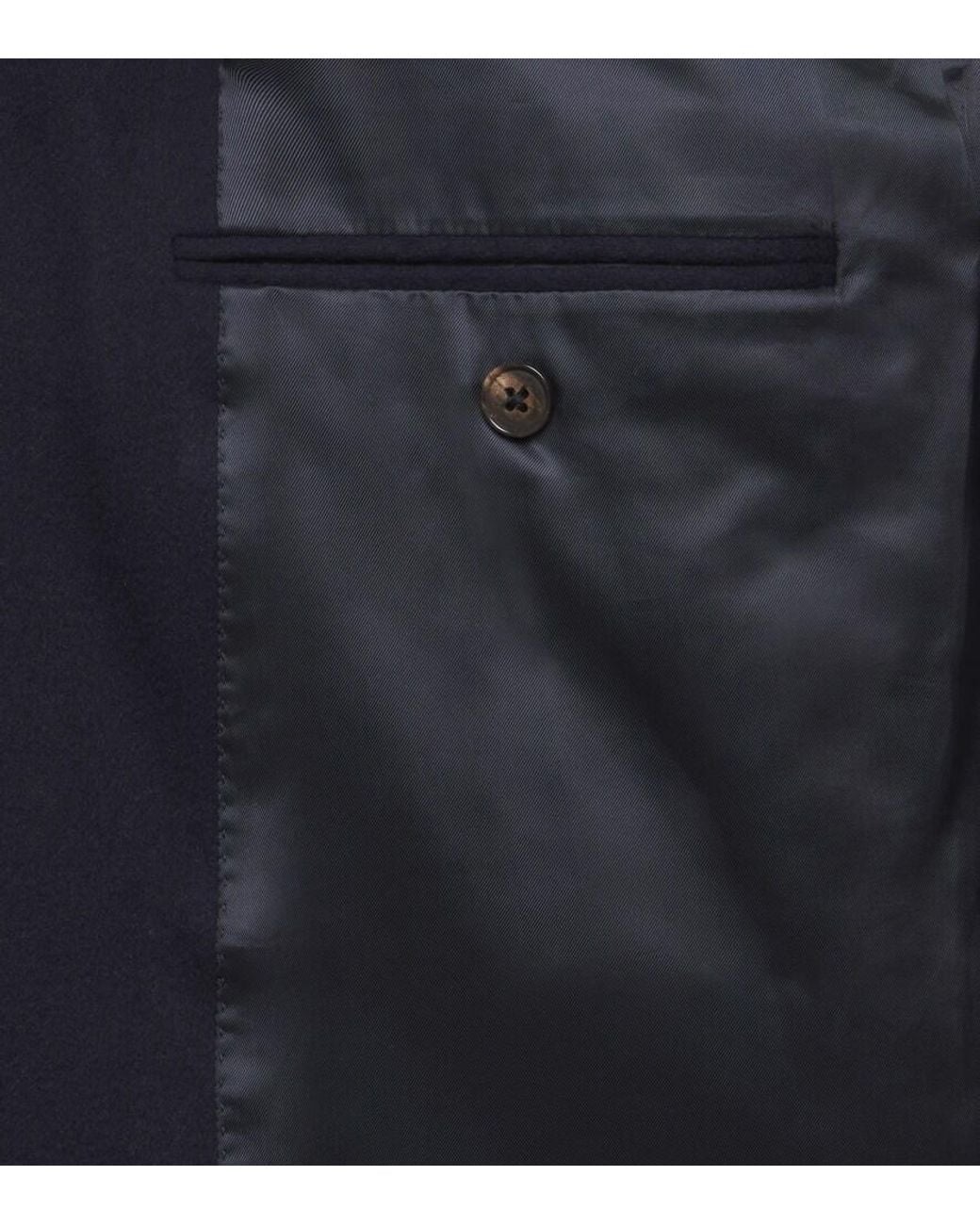 Umit Benan Blue William Double-Breasted Cashmere Blazer for men