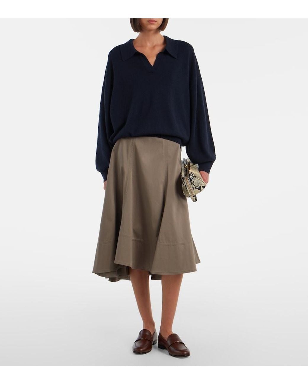 Lisa Yang Blue Katriel Cashmere Polo Sweater