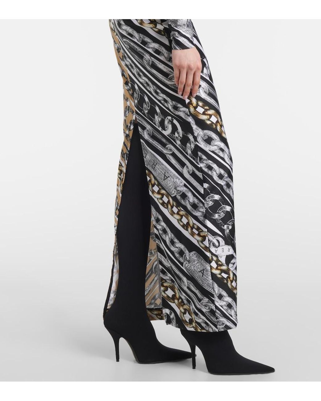 Area White Colorblocked Printed Maxi Dress