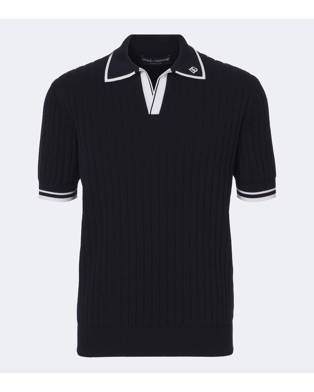 Dolce & Gabbana Black Dg Cotton Polo Shirt for men