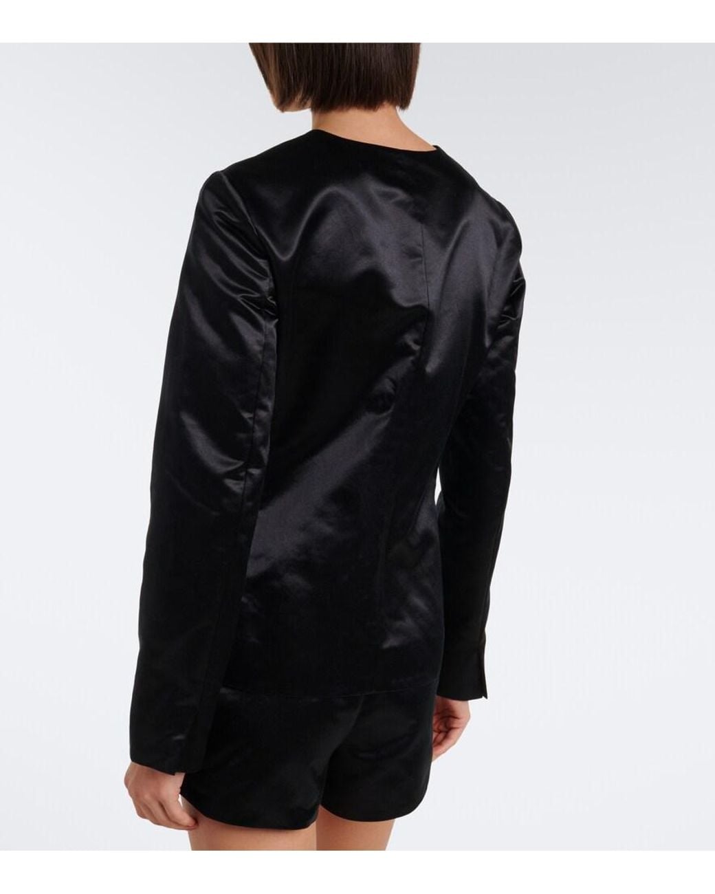 Posse Black Verity Cotton And Silk Satin Jacket