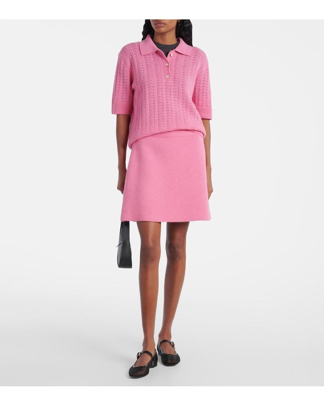 Lisa Yang Pink Masy Cashmere Polo Sweater