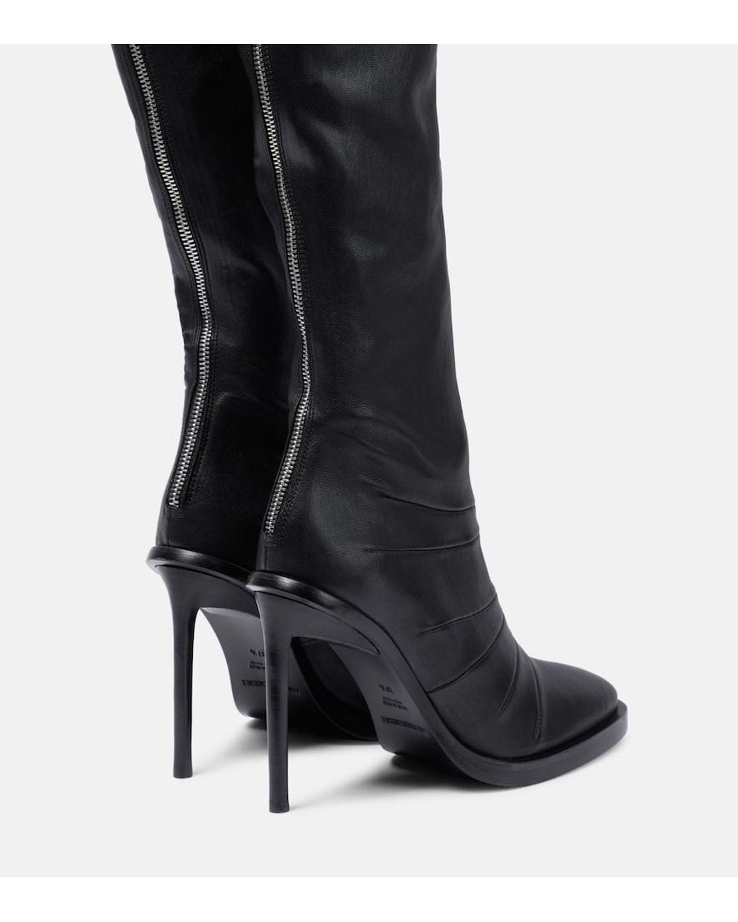 Ann Demeulemeester Black Adna Over-The-Knee Leather Boots