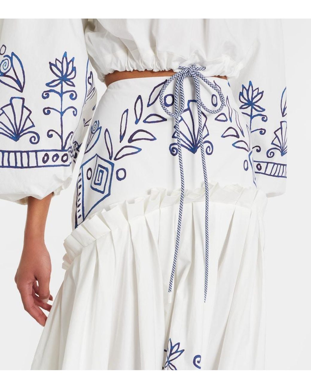 ALÉMAIS White X Lrnce Leela Printed Cotton Maxi Skirt