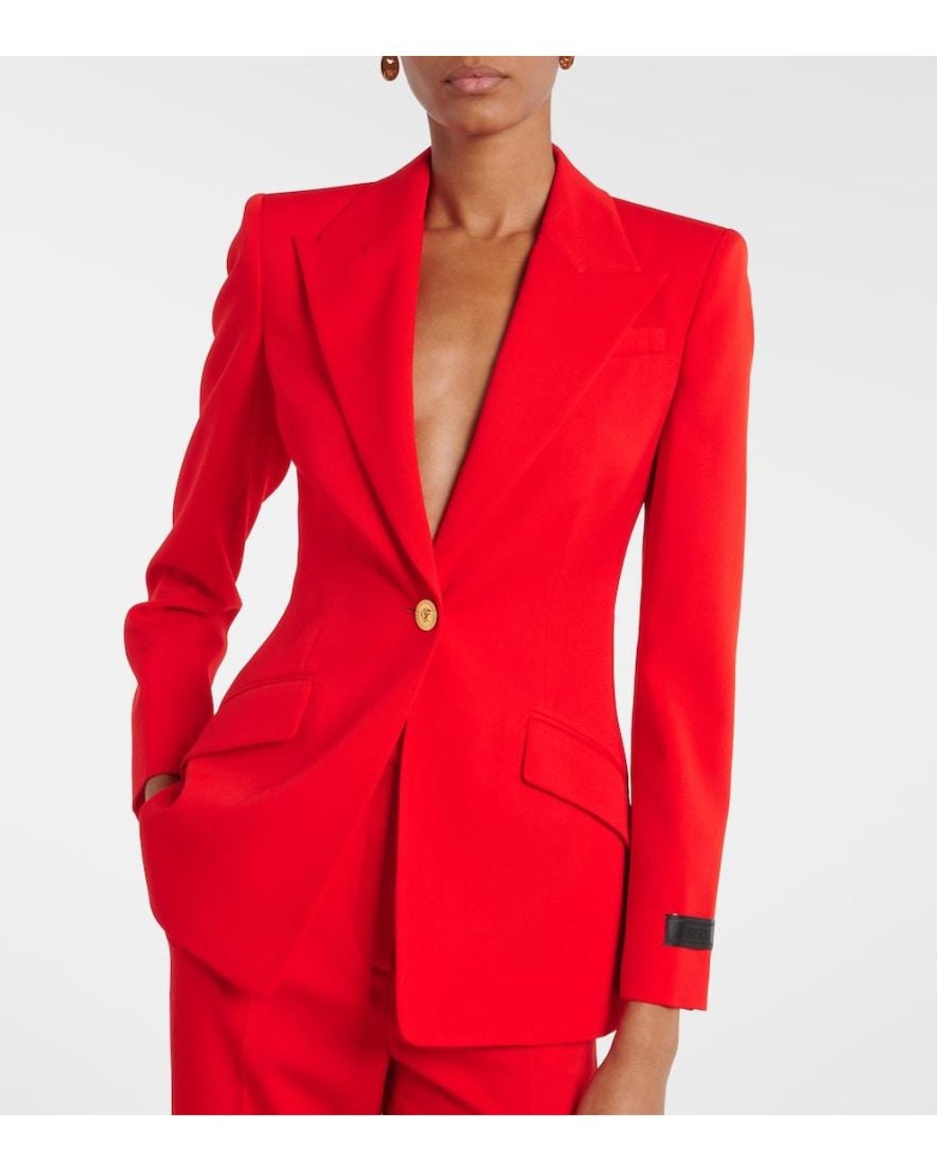 Versace Red Wool Blazer