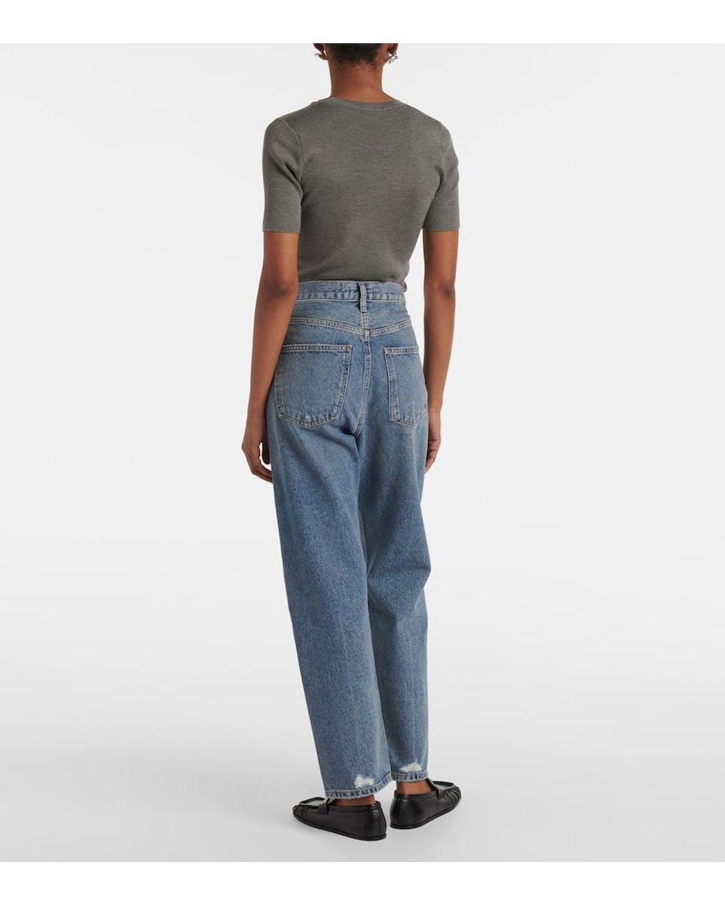 Agolde Blue 90S Mid-Rise Straight Jeans