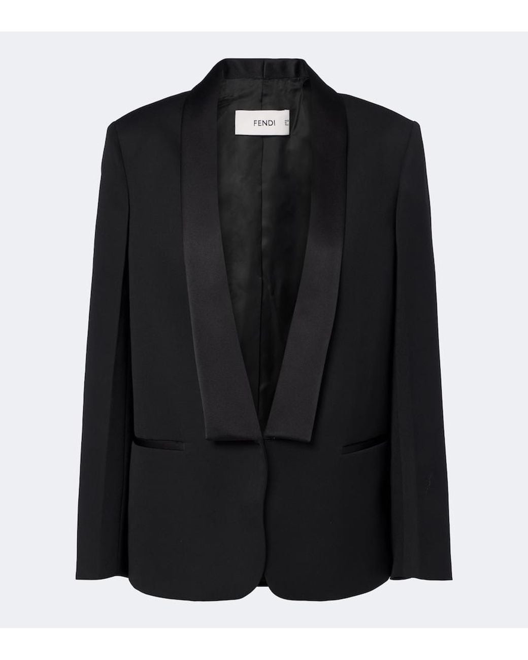 Fendi Black Virgin Wool Tuxedo Jacket