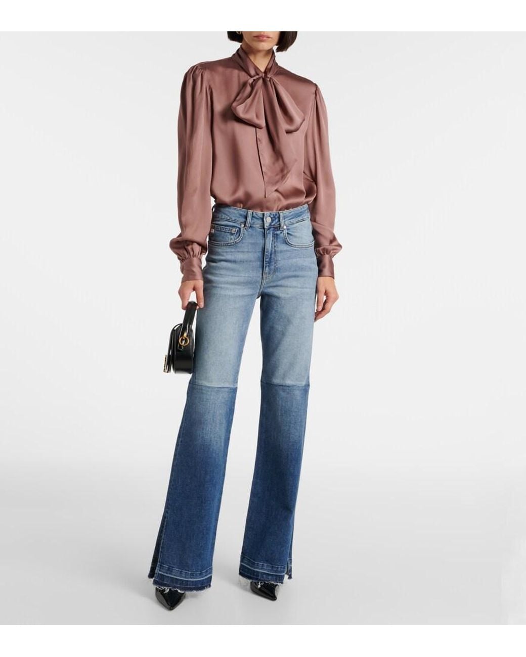 AG Jeans Blue La Croisette High-Rise Flared Jeans