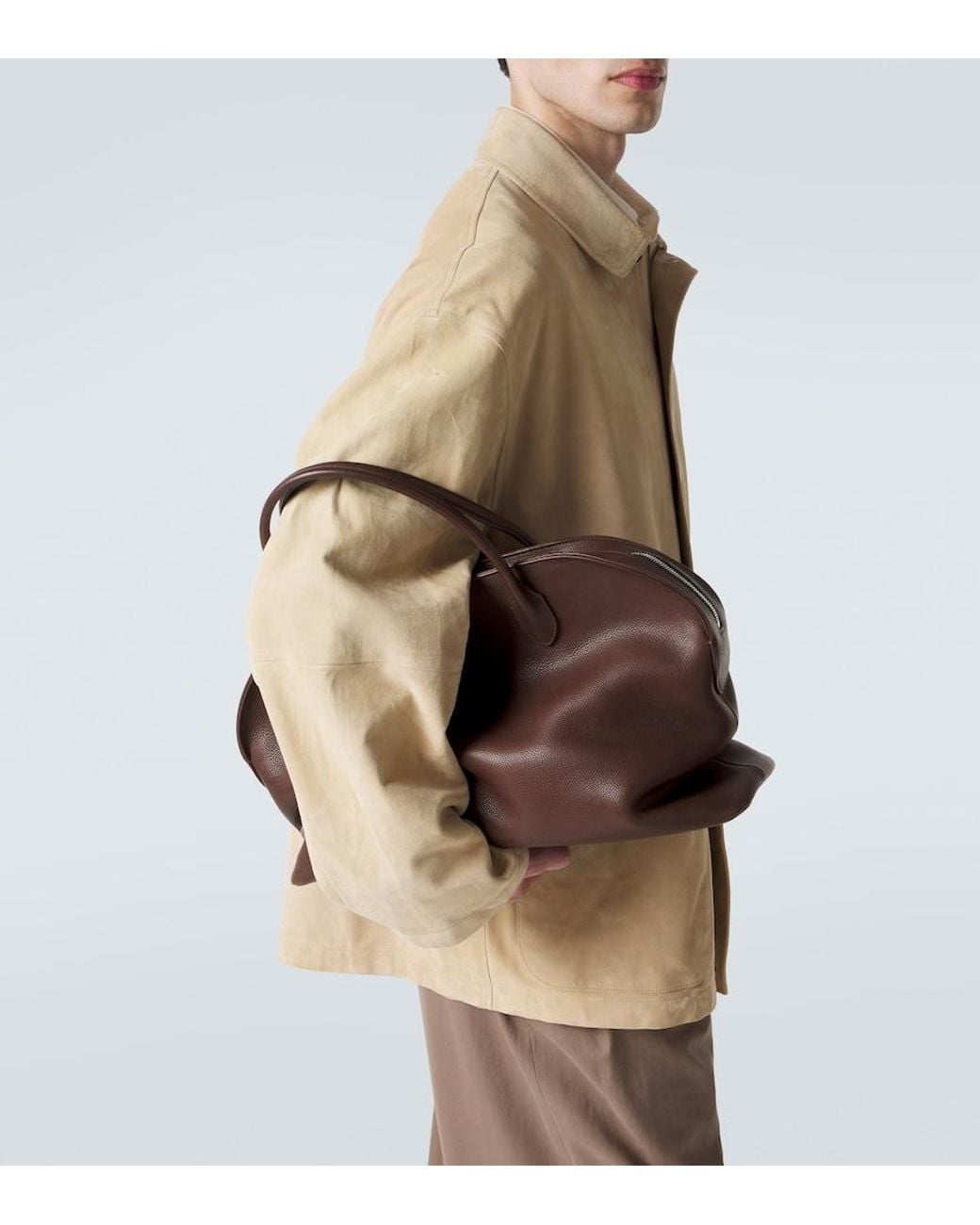 The Row Brown Agnes 16 Leather Top-Handle Bag for men