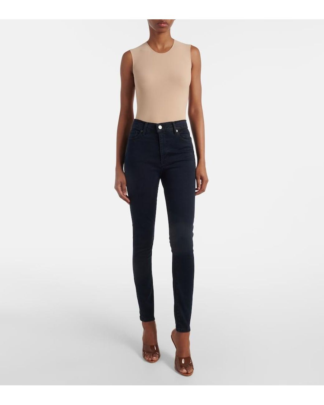 FRAME Blue Le High Skinny Jeans