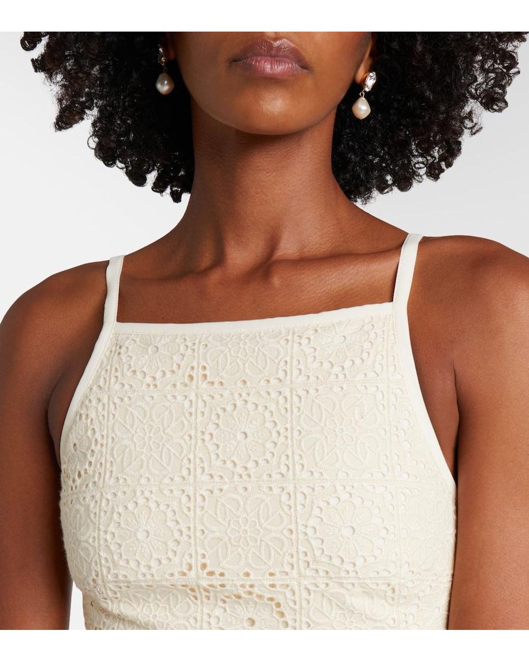 Elie Saab Natural Silk And Cotton-Blend Guipure Lace Midi Dress