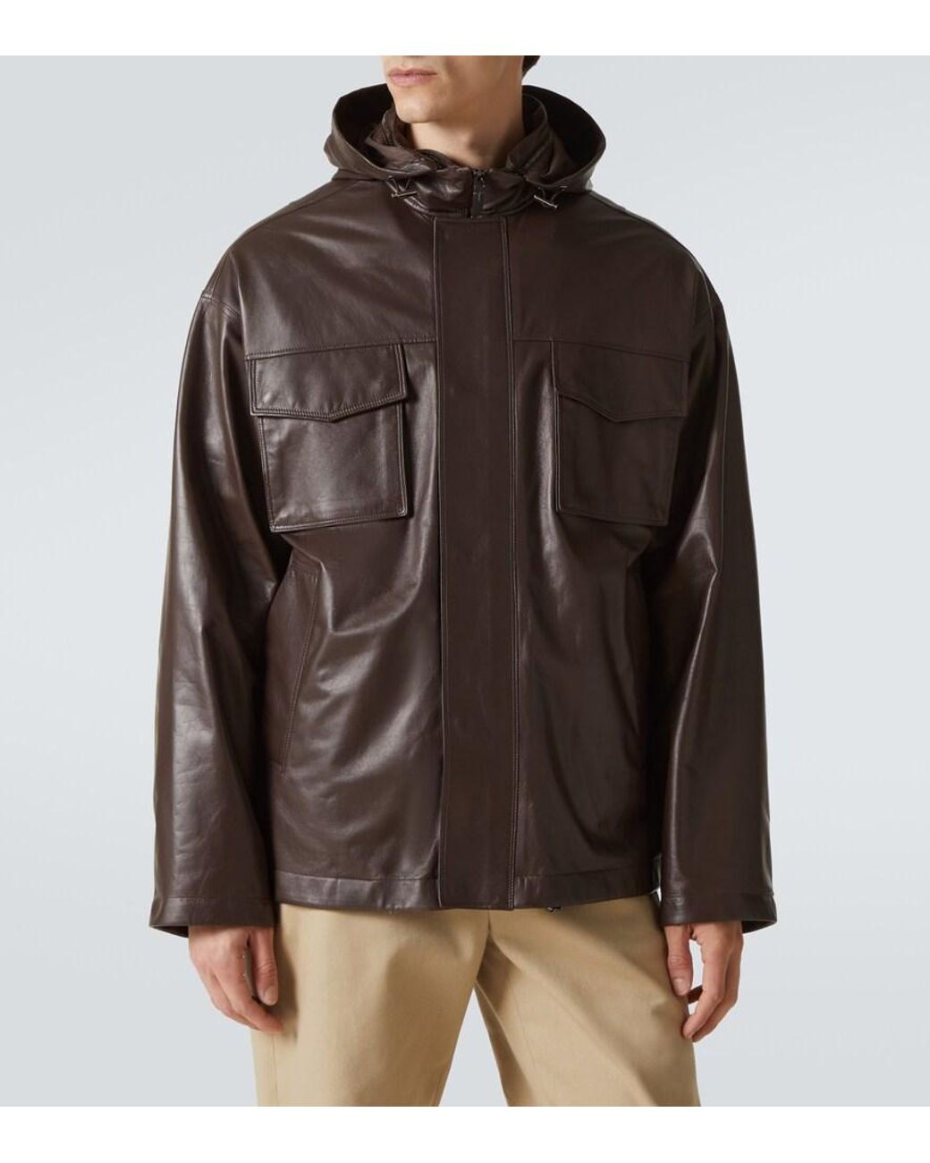 Tod's Brown Leather Jacket for men