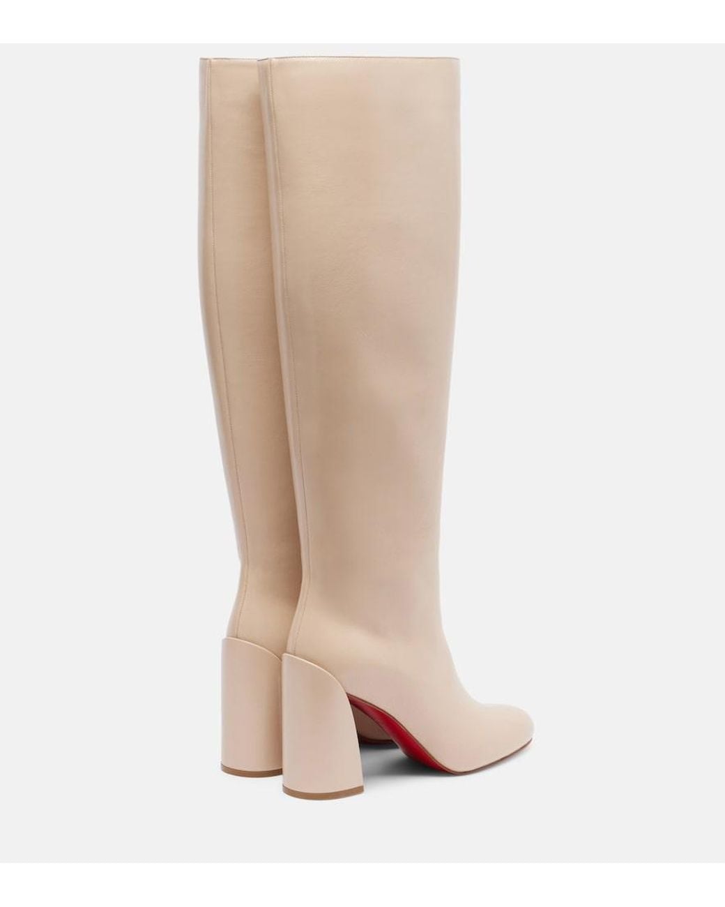 Christian Louboutin Pink Leather Knee-High Boots
