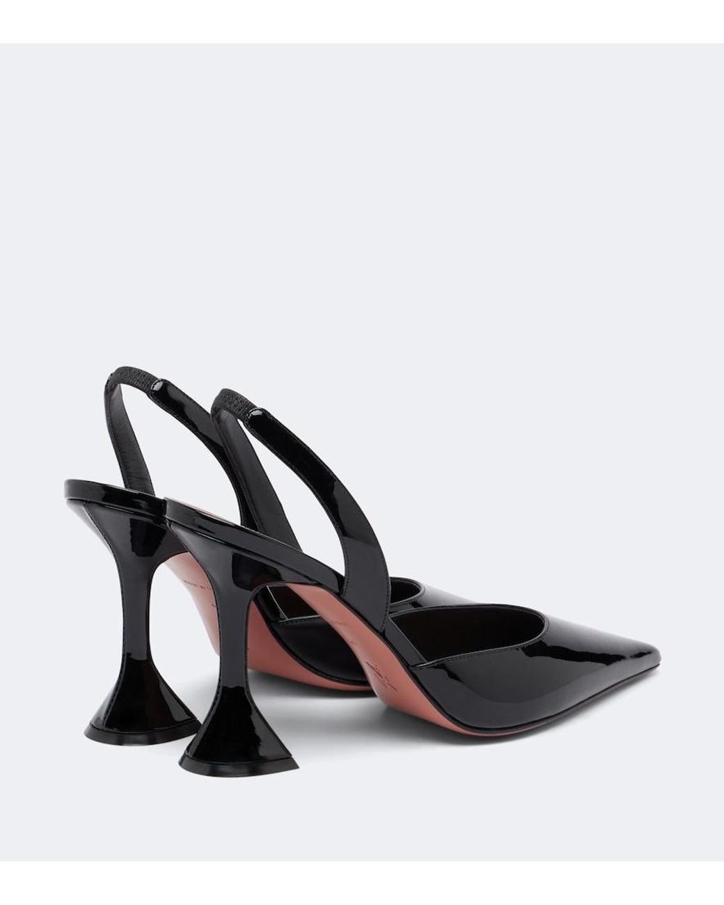 AMINA MUADDI Black Holli Patent Leather Slingback Pumps