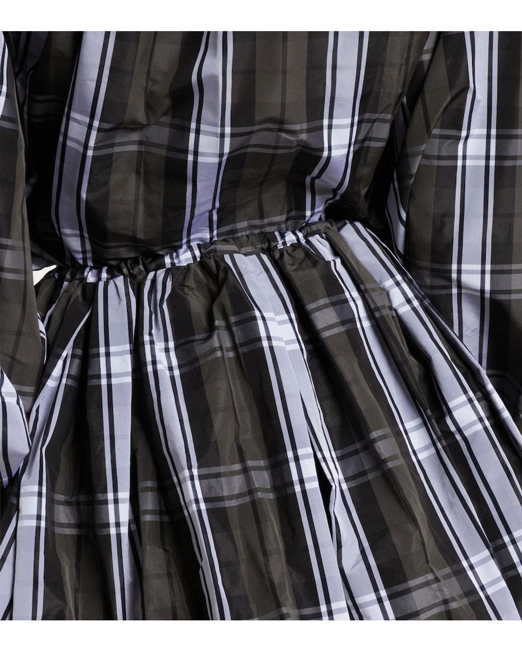 Patou Black Checked Balloon Miniskirt