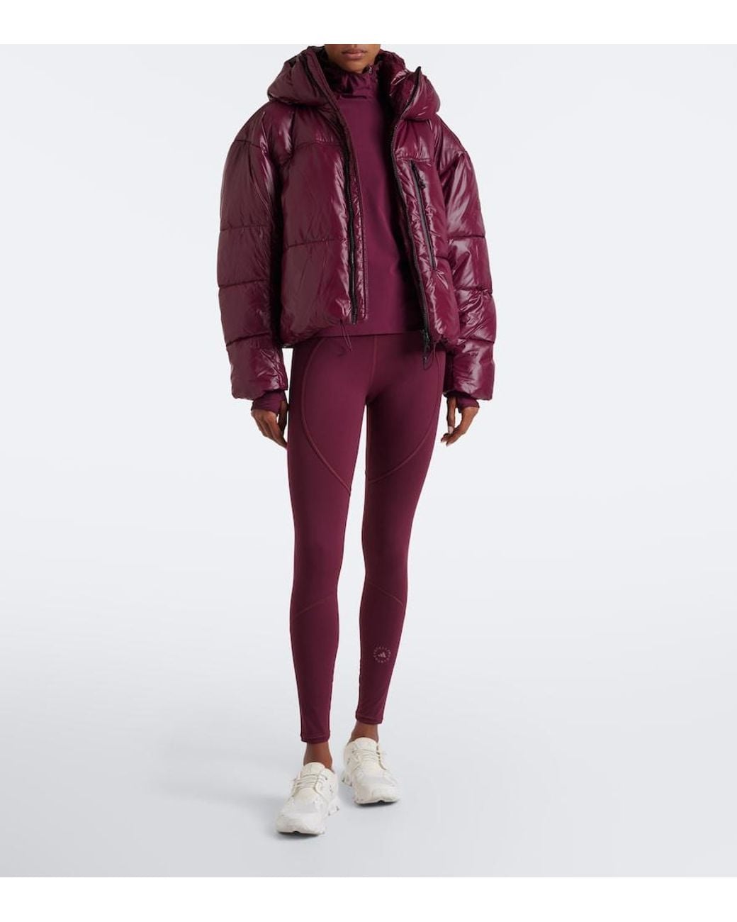 Adidas By Stella McCartney Purple Hooded Puffer Jacket