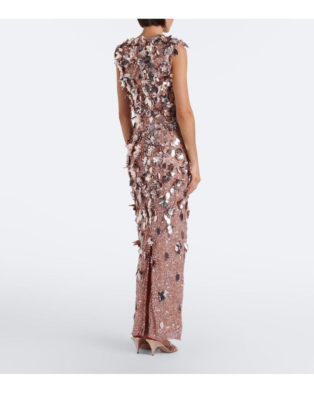 Rachel Gilbert Pink Hugo Sequined Gown