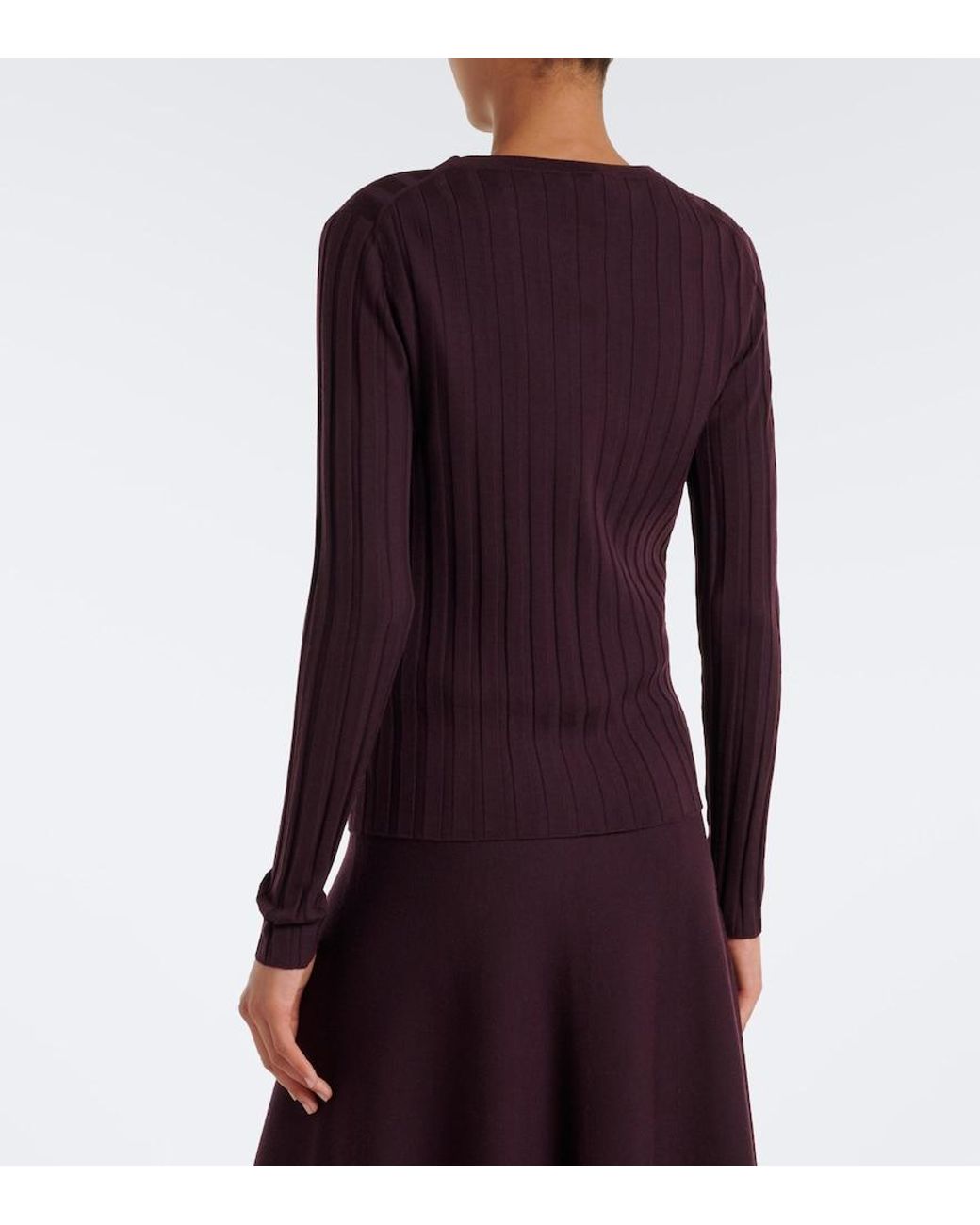 Jardin Des Orangers Purple Ribbed-Knit Virgin Wool Sweater