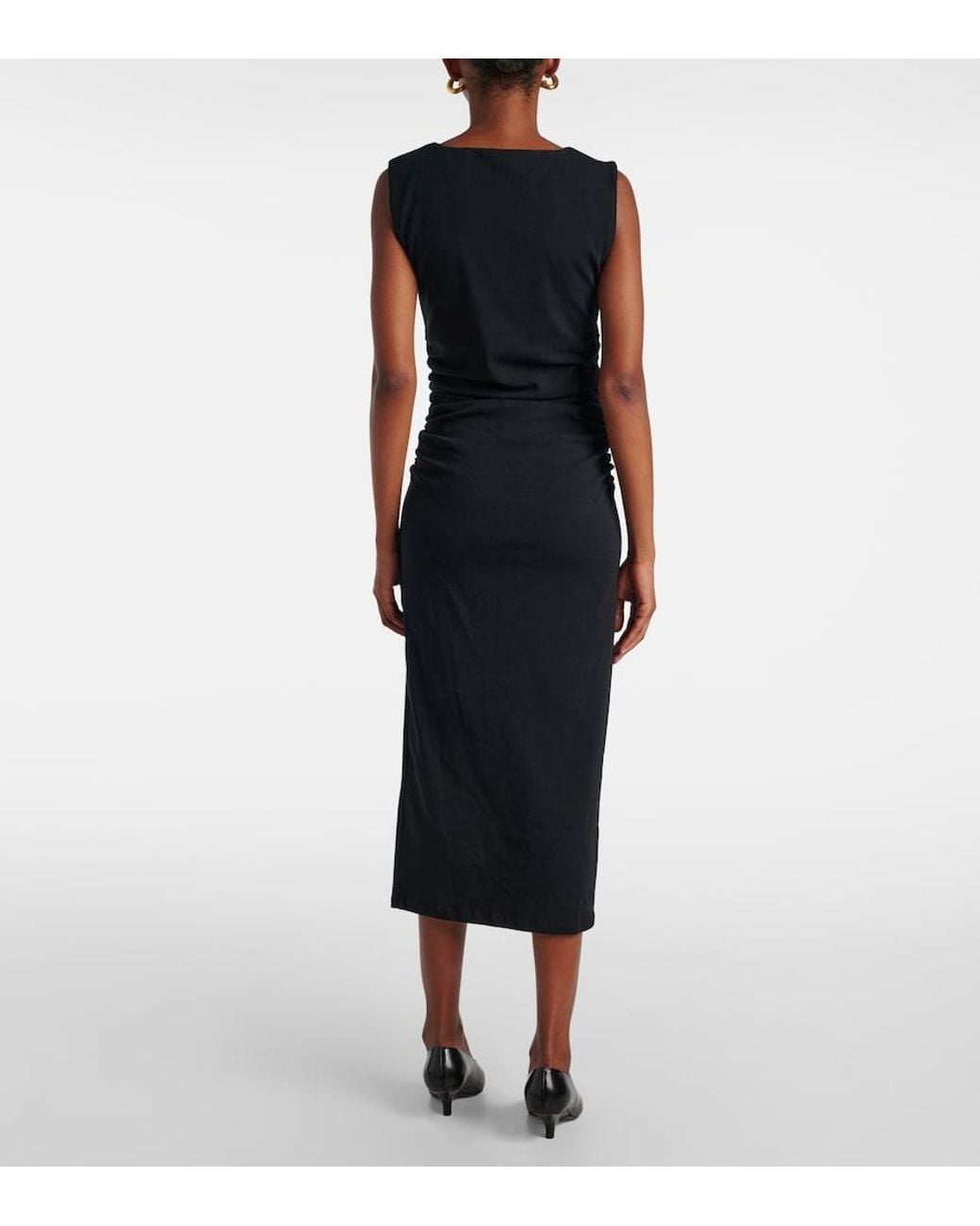Veronica Beard Black Charissa High-Neck Midi Dress