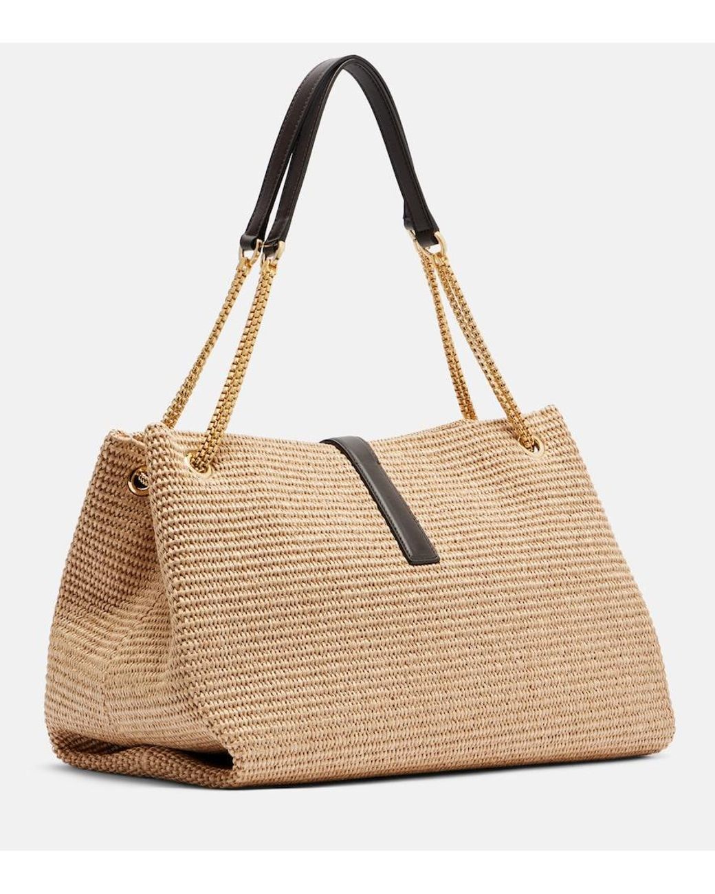 Ferragamo Natural Medium Raffia Shoulder Bag