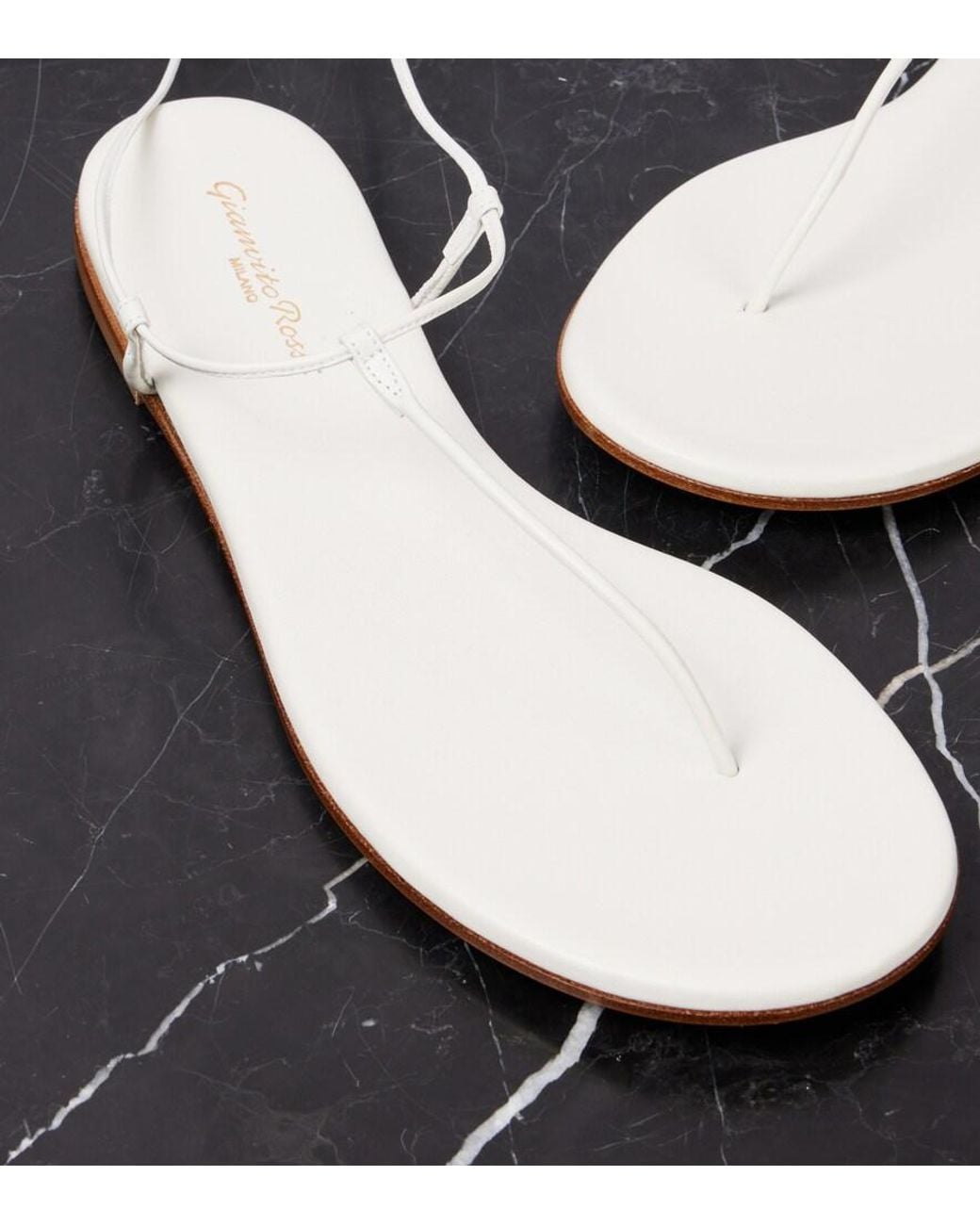 Gianvito Rossi White Gwyneth Leather Sandals