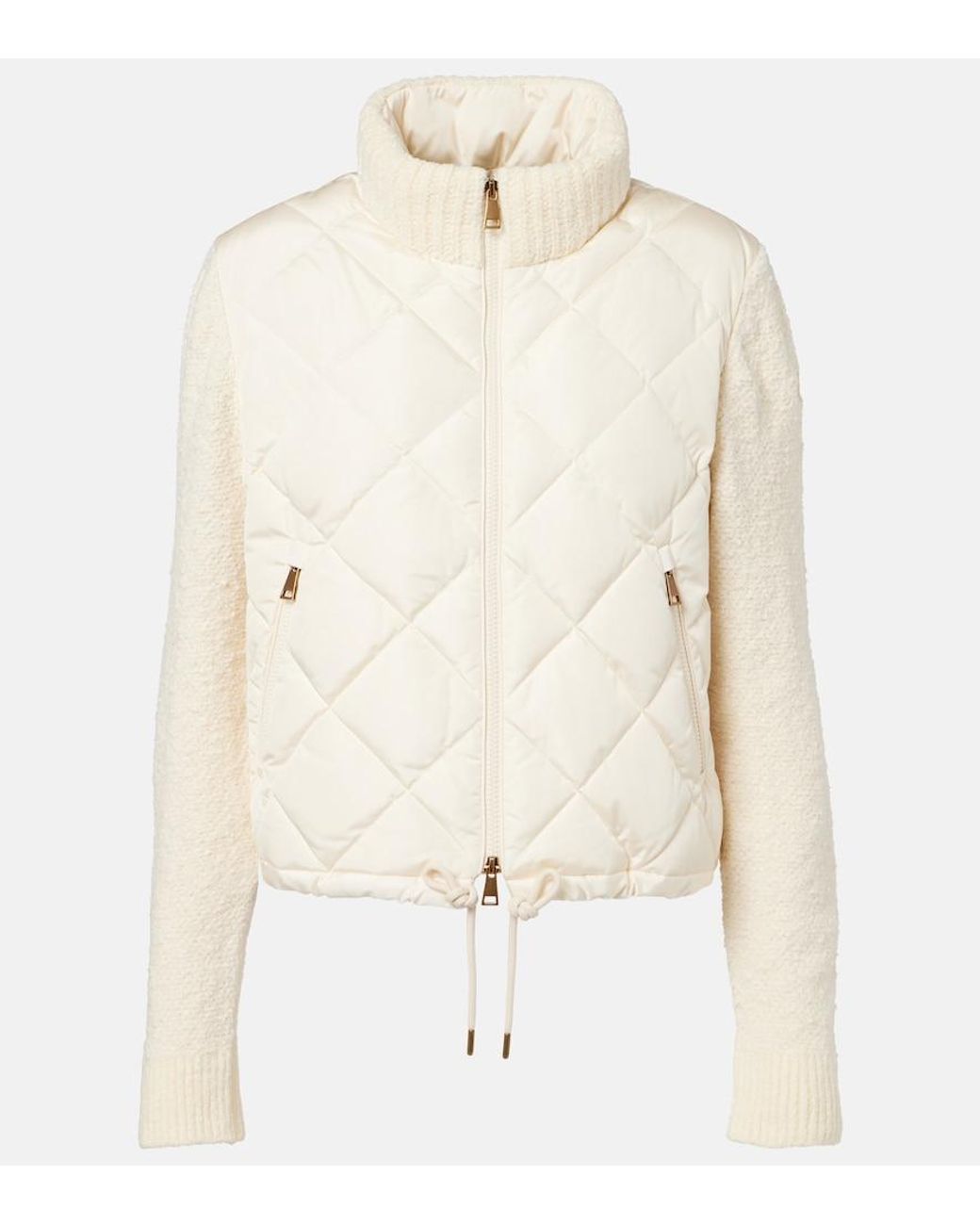 Moncler Natural Down-Paneled Cotton-Blend Cardigan