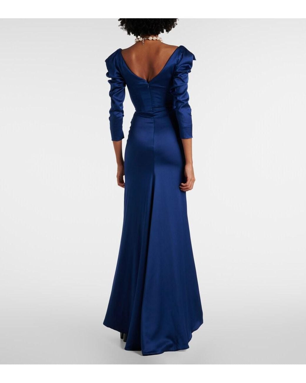 Vivienne Westwood Blue Bridal Astral Satin Corset Gown