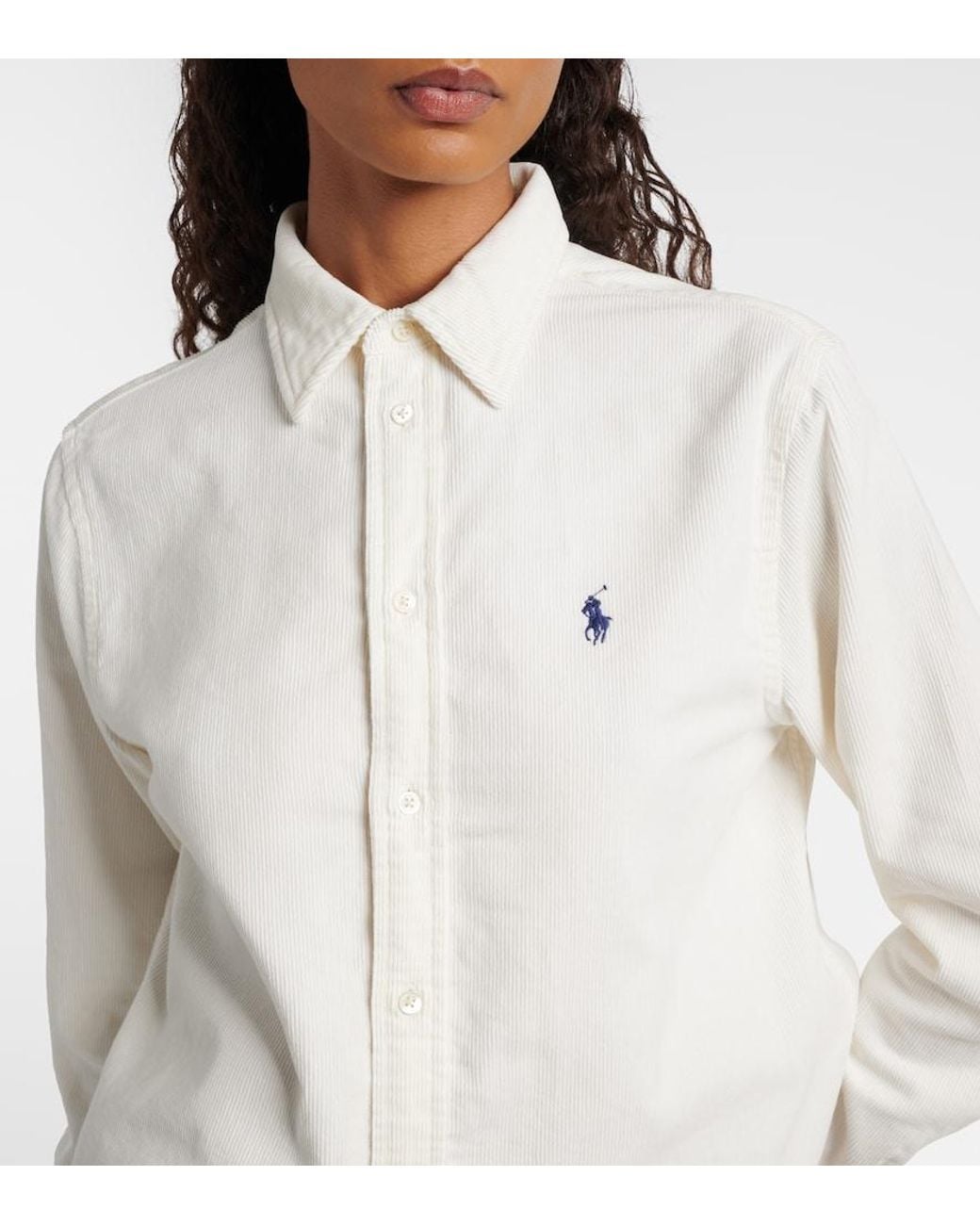 Polo Ralph Lauren White Cotton Corduroy Shirt