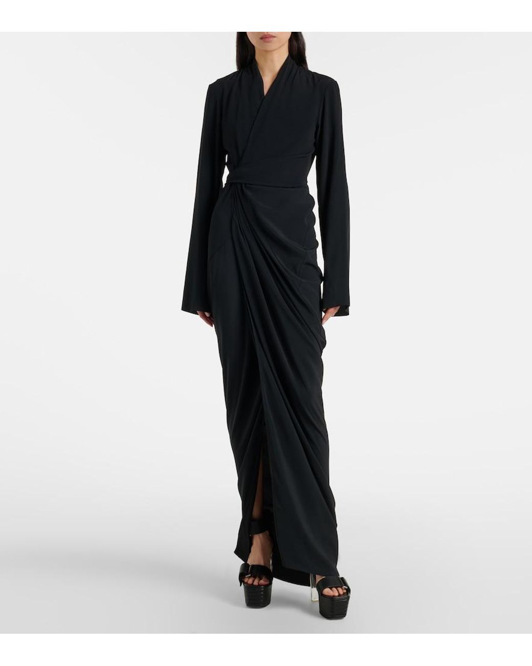 Rick Owens Black Belted Wrap Dress