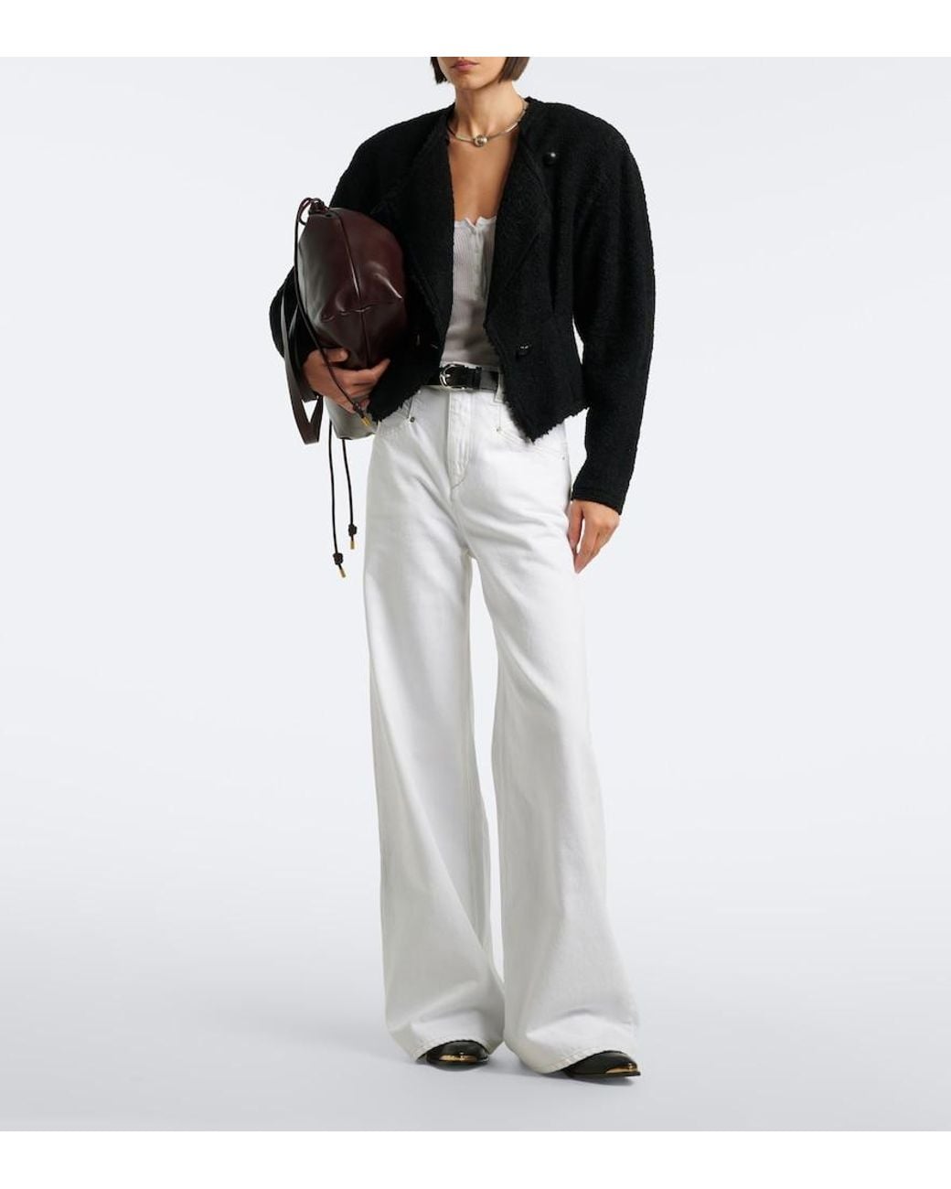 Isabel Marant Black Suna Wool And Alpaca-Blend Boucle Jacket