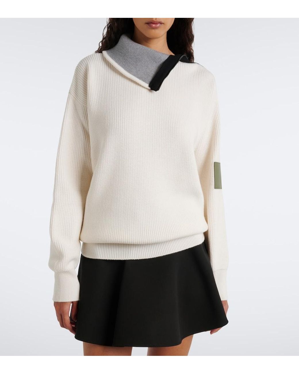 Loewe White Double L Wool-Blend Sweater
