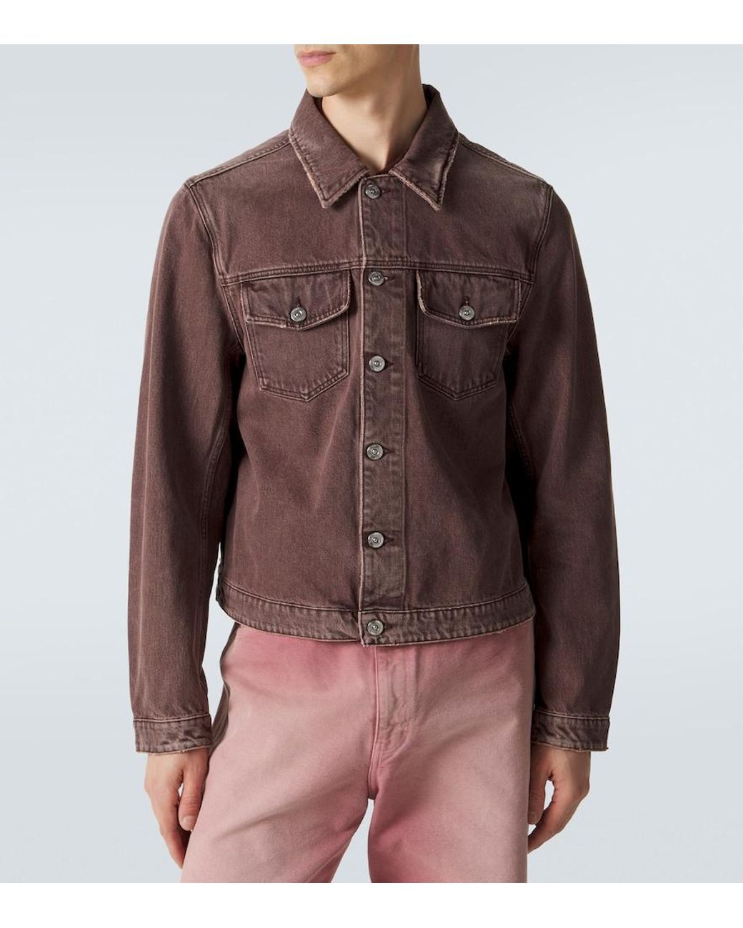 Our Legacy Brown Origin Distressed Denim Jacket for men