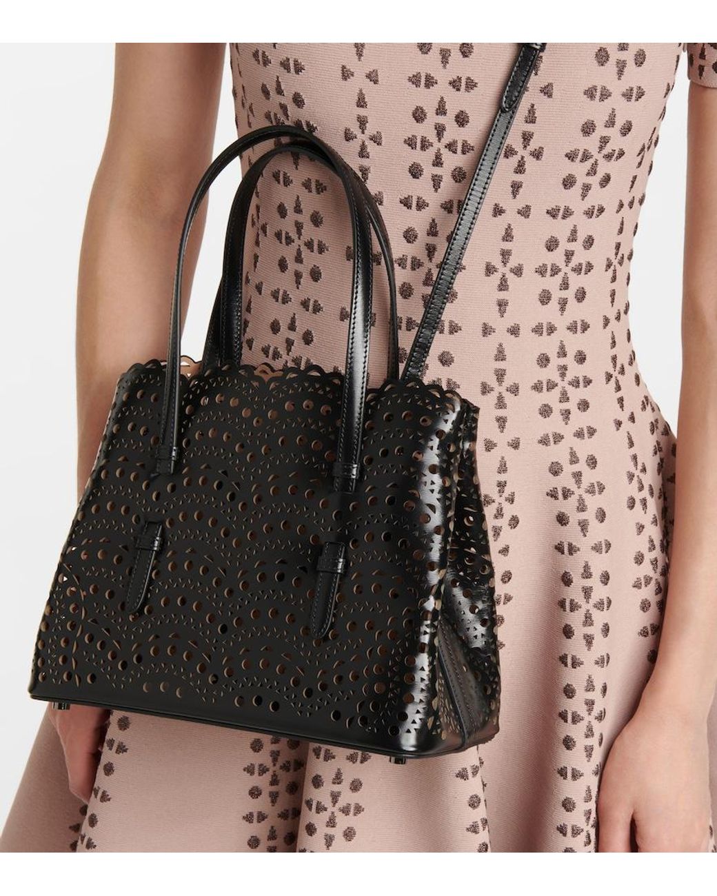Alaïa Black Mina 25 Small Leather Handbag