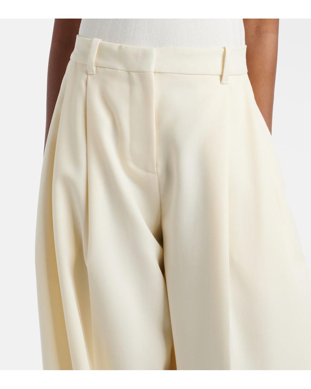 Jacquemus White Virgin Wool Wide-Leg Pants
