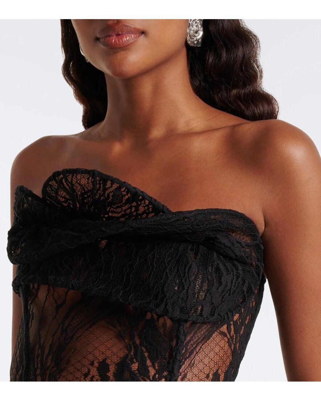 Magda Butrym Black Draped Lace Corset
