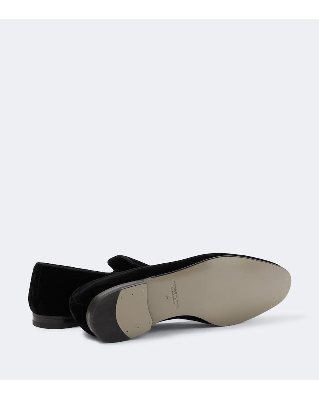 Manolo Blahnik Black Mario Velvet Loafers for men
