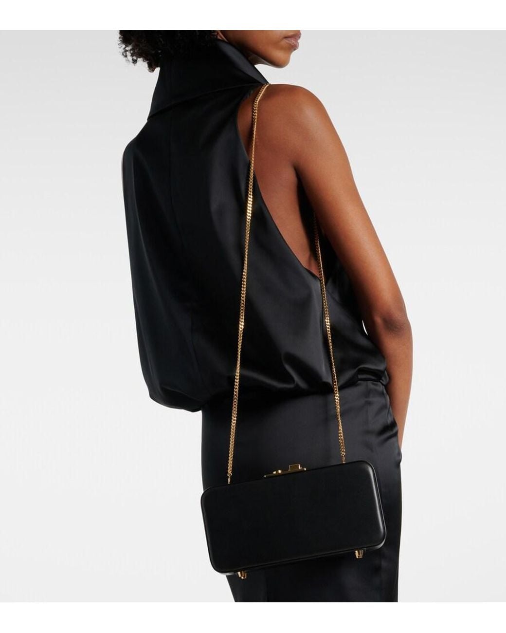 Gianvito Rossi Black Vali Leather Clutch