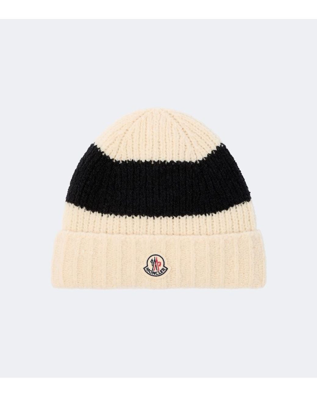 Moncler Black Wool-Blend Beanie for men