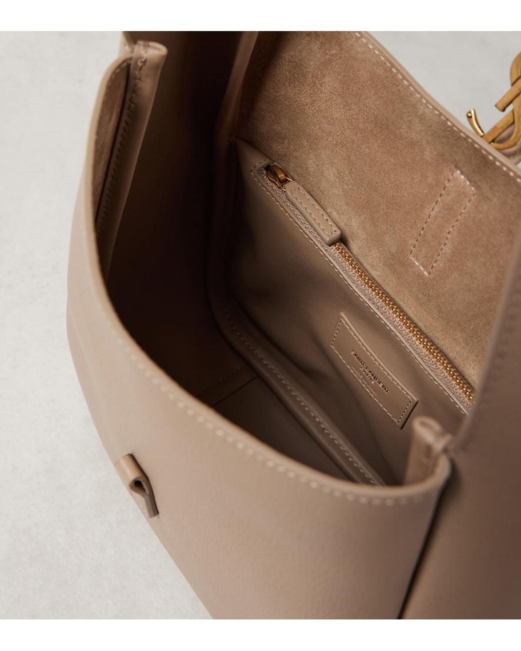 Saint Laurent Brown Le 5 A 7 Small Leather Shoulder Bag