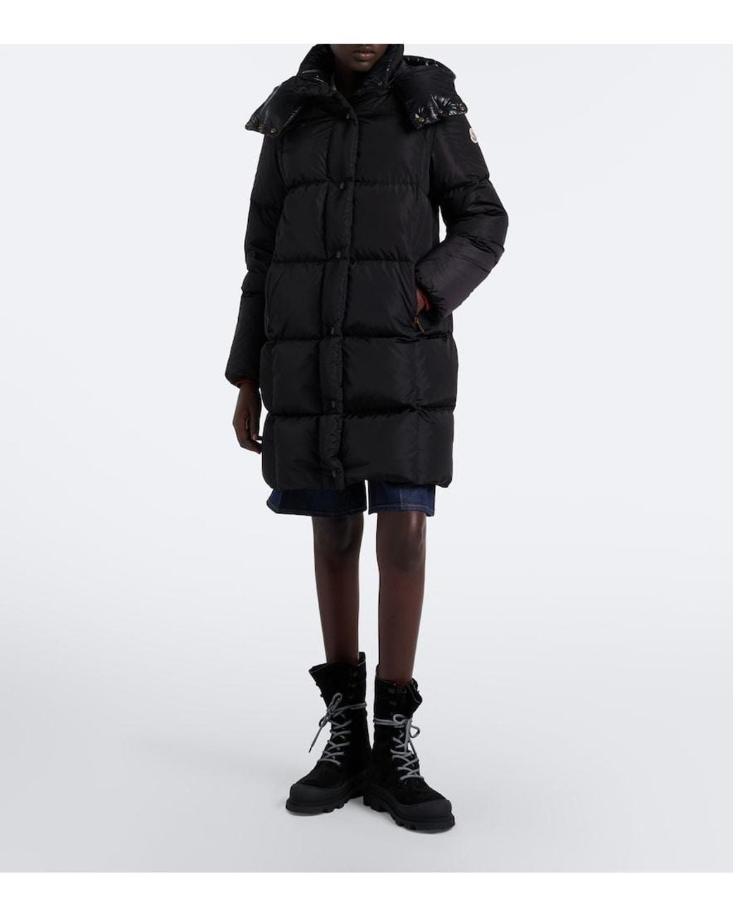 Moncler Black Litte Hooded Down Coat