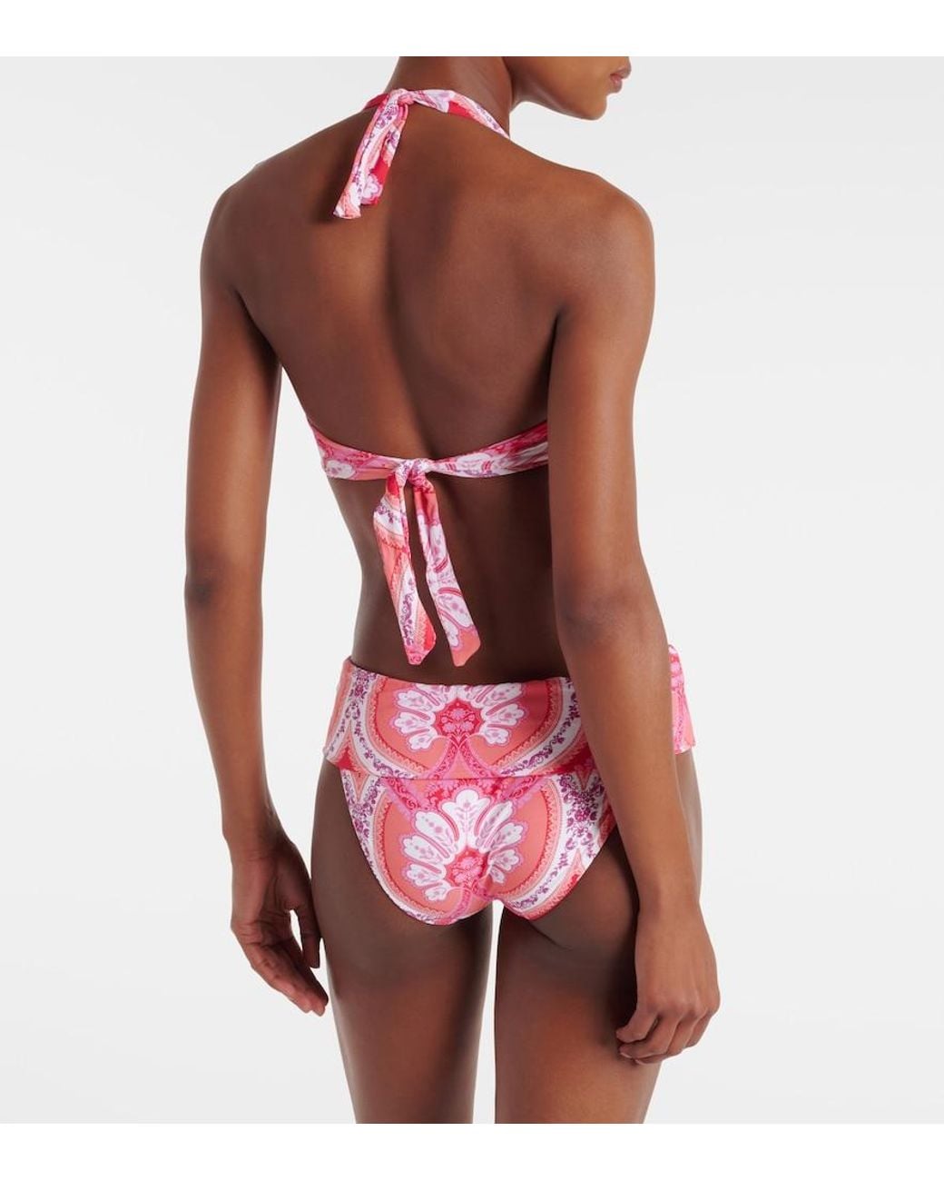 Melissa Odabash Pink Bedrucktes Bikini-Oberteil Brussels