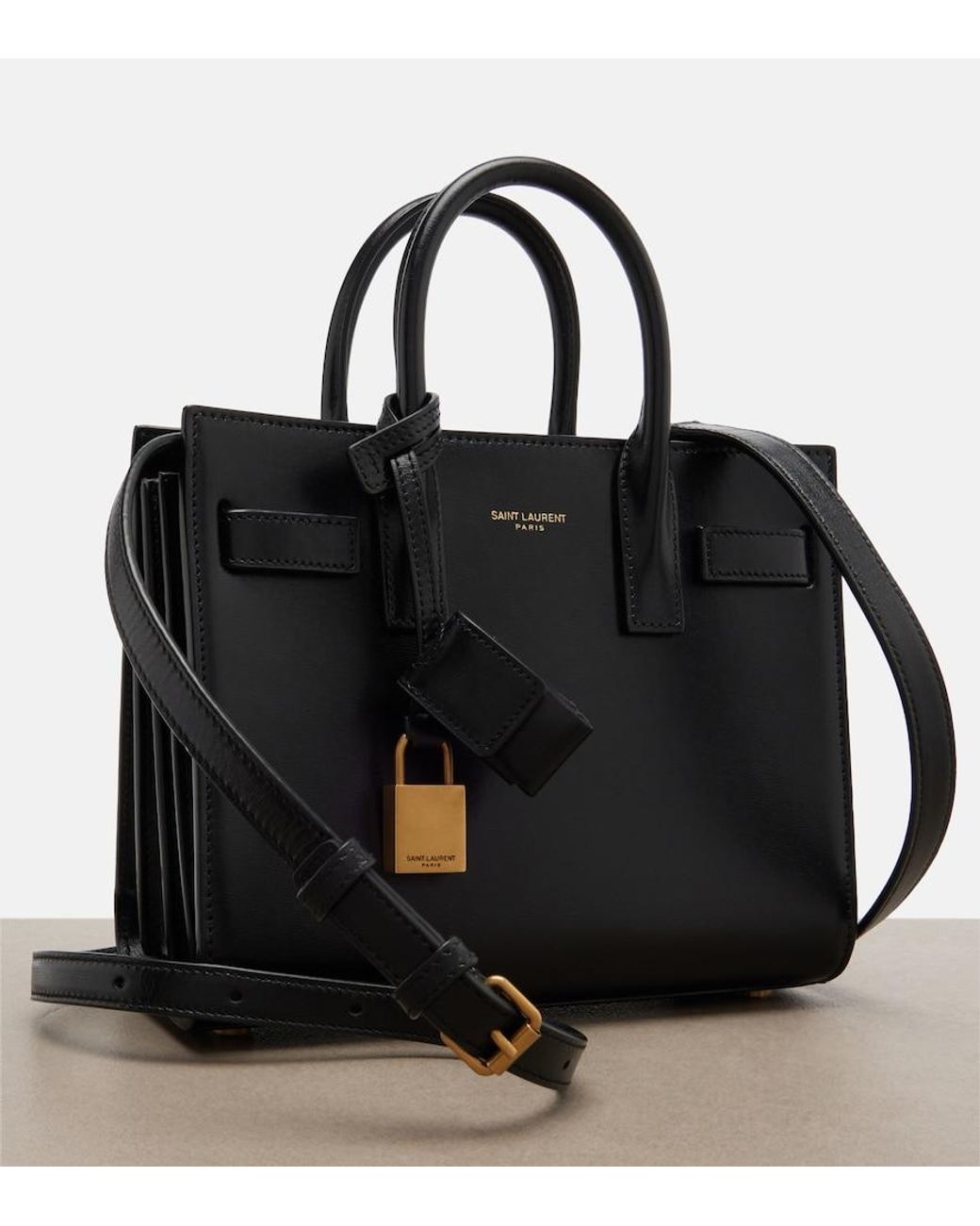Sac De Jour Baby En Cuir Saint Laurent en coloris Black