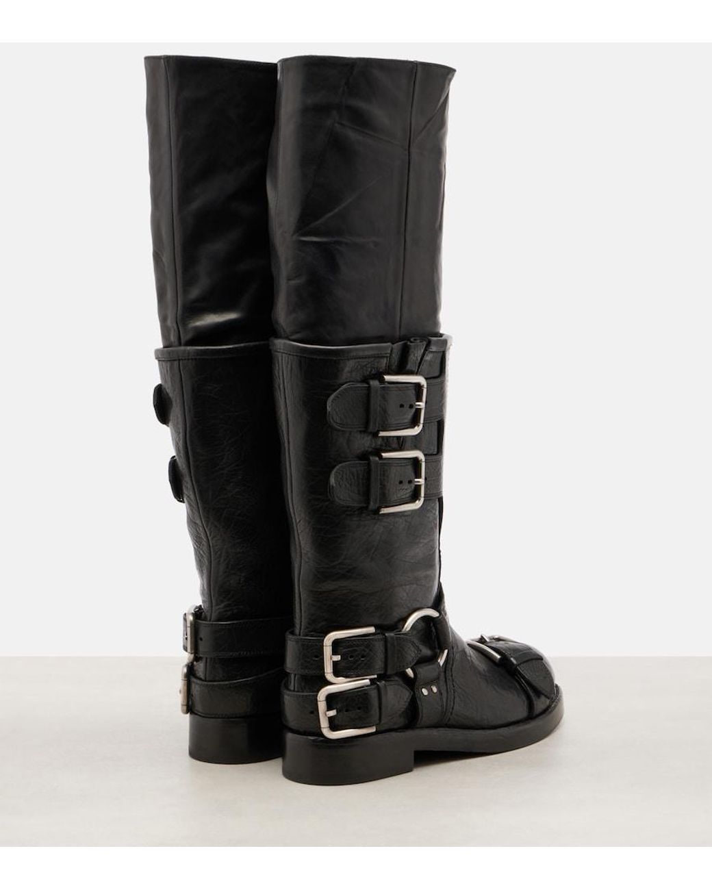 Dolce & Gabbana Black Leather Knee-High Boots