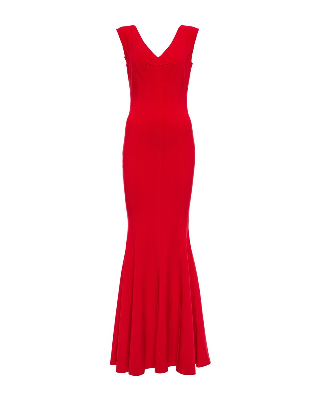 Norma Kamali V-neck Fishtail Jersey Gown in Red | Lyst