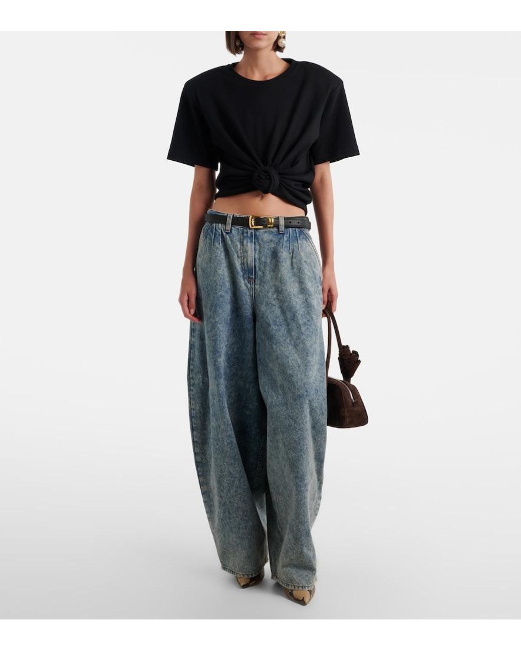 Magda Butrym Black Cotton-Blend Top