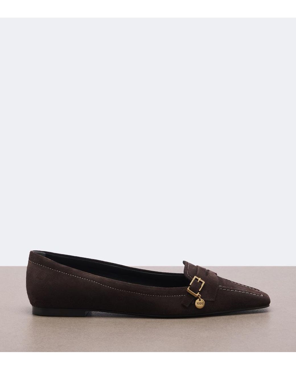 Tod's Brown Suede Ballet Flats