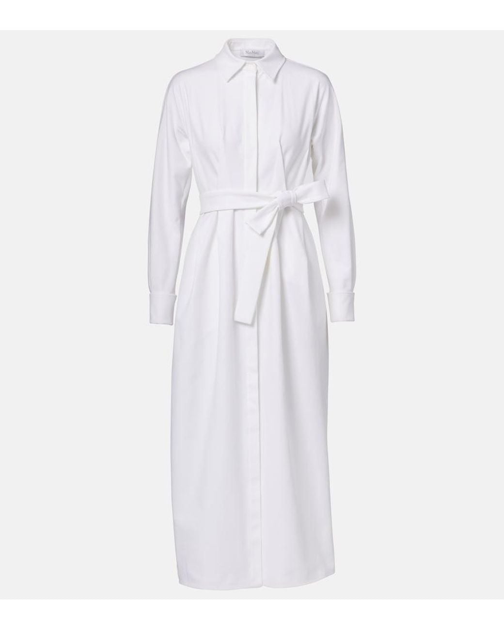 Max Mara White Arezzo Gabardine Shirt Dress
